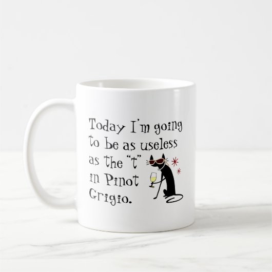 ピノ・グリジオ・ワインのTとして役に立おもしろいたない コーヒーマグカップ (左)