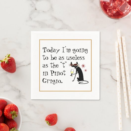 ピノ・グリジオ・ワインのTとして役に立おもしろいたない スタンダードカクテルナプキン (インサイチュ)