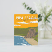 ピパビーチブラジルトラベルアートヴィンテージ ポストカード (スタンド正面)