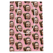 ピパーソナライズされたッおもしろいクカスタム顔写真ガーリー ミディアムペーパーバッグ (正面)