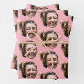 ピパーソナライズされたッおもしろいクカスタム顔写真ガーリー ラッピングペーパーシート (インサイチュ)