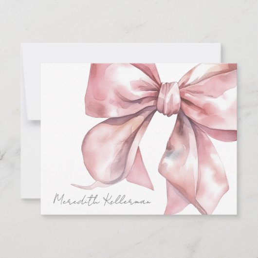 ピパーソナライズされたッエレガントクボウありがとう ノートカード (正面)