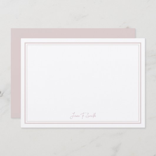 ピパーソナライズされたックシンプルモダン縁ど止 サンキューカード (正面/裏面)