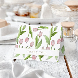 ピパーソナライズされたッモダンクチューリップサンキューカード サンキューカード