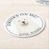 ピパーソナライズされたレ素晴らしネー結婚ス ラウンドペーパーコースター (アングル)