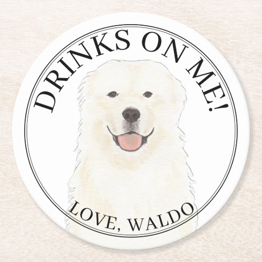 ピパーソナライズされたレ素晴らしネー結婚ス ラウンドペーパーコースター (正面)