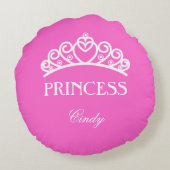 ピパーソナライズされたンク色のピロー ラウンドクッション (裏面)