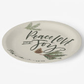 ピパーソナライズされたース·ラブ·ジョイホリデー ペーパープレート (アングル)