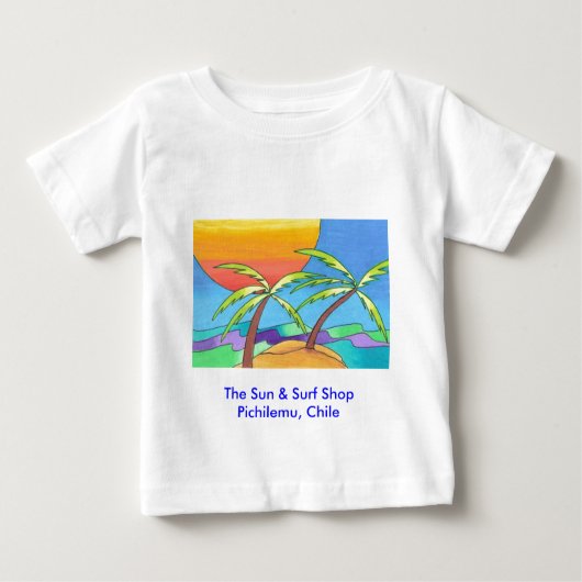 ピヒレムサーフショップビーチベビーTシャツ ベビーTシャツ (正面)