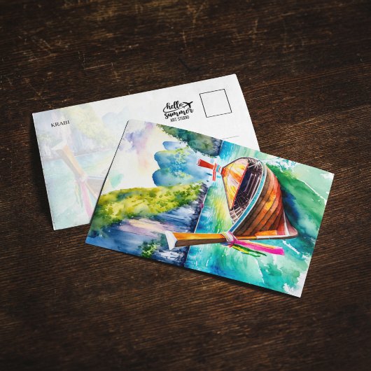 ピピアイランズクラビタイランドウォーターカラーポストカード 招待状