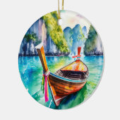 ピピアイランドクラビロンボートタイランド セラミックオーナメント (左)