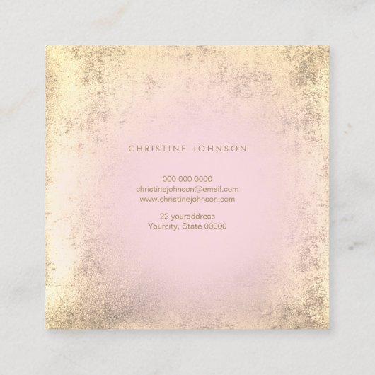 ピフェイクンクの金ゴールドフォイルクイーン スクエア名刺 (裏面)