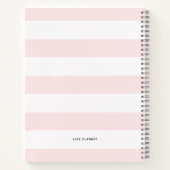 ピフェミニンックストライプフローラパーソナライズされた ノートブック (裏面)