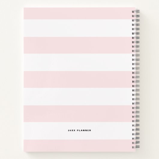 ピフェミニンックストライプフローラパーソナライズされた ノートブック (裏面)