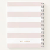 ピフェミニンックストライプフローラ金ゴールドパーソナライズされた ノートブック (裏面)