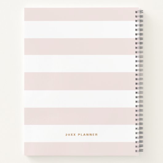 ピフェミニンックストライプフローラ金ゴールドパーソナライズされた ノートブック (裏面)