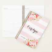 ピフェミニンッストライプクフローラパーソナライズされたプランナー プランナー手帳 (ディスプレー)