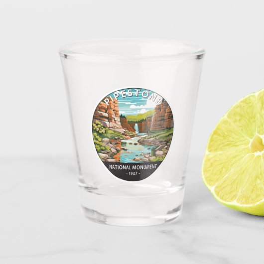ピペストーンナショナルモニュメントミネソタサークル ショットグラス (正面)