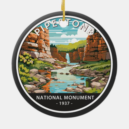 ピペストーンナショナルモニュメントミネソタサークル セラミックオーナメント (裏面)