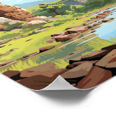 ピペストーンナショナルモニュメントミネソタトラベルアート ポスター (角)