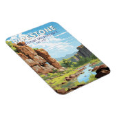 ピペストーンナショナルモニュメントミネソタトラベルアート マグネット (右側)