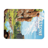 ピペストーンナショナルモニュメントミネソタトラベルアート マグネット (横)