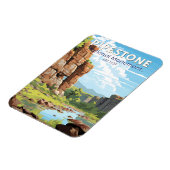 ピペストーンナショナルモニュメントミネソタトラベルアート マグネット (左側)