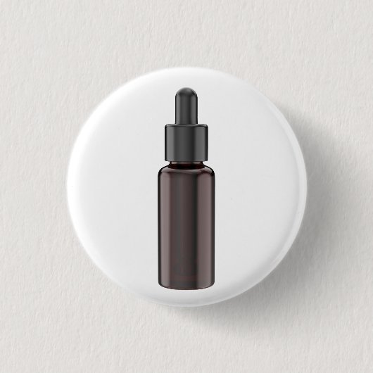 ピペット付きガラスドロッパーボトル 缶バッジ (正面)