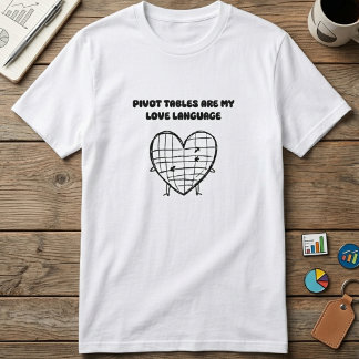 ピボットテーブル 私の恋愛言語 データ パッション デザイン Tシャツ