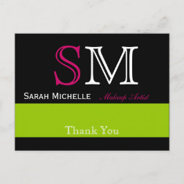 ピポップ・アートのンクグリーンと黒 ポストカード