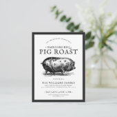 ピミニマルグローストBBQパーティーカスタム招待状 ポストカード (スタンド正面)