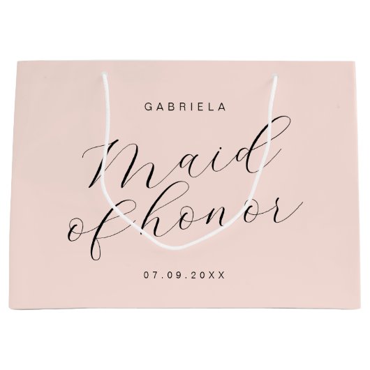 ピミニマルッモダンクカスタムメイド・オブ・オーナー（花嫁付き添い人） ラージペーパーバッグ (正面)