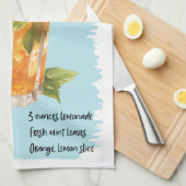 ピムズカップカクテルレシピ キッチンタオル (四つ折り)