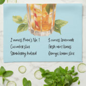 ピムズカップカクテルレシピ キッチンタオル (折り畳み)