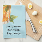 ピムズカップカクテルレシピ キッチンタオル (四つ折り)