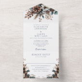 ピモダンエレガント素朴ネコンフローラ結婚ズ オールインワン招待状 (内側)