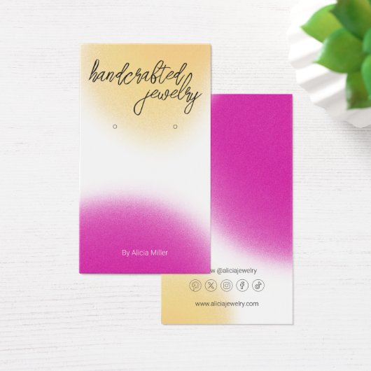 ピモダンクぼやけ・イエロー・イヤリング表示カード (デスク)