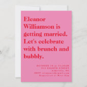 ピモダンッはっきりしたクアンドレッドタイポグラフィブライダルブランチ 招待状 (正面)