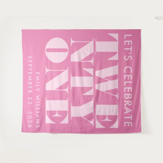 ピモダンッエレガントクはっきりしたタイポグラフィ21歳 タペストリー (正面(横))