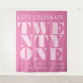 ピモダンッエレガントクはっきりしたタイポグラフィ21歳 タペストリー (正面)