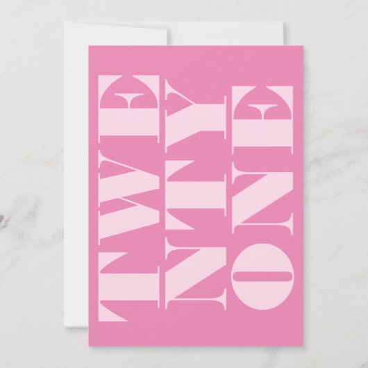 ピモダンッエレガントクはっきりした21歳の誕生日 招待状 (裏面)