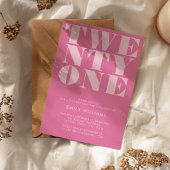 ピモダンッエレガントクはっきりした21歳の誕生日 招待状