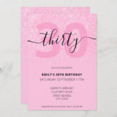 ピモダンッエレガントクグリッター30歳 招待状 (正面/裏面)