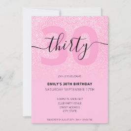 ピモダンッエレガントクグリッター30歳 招待状