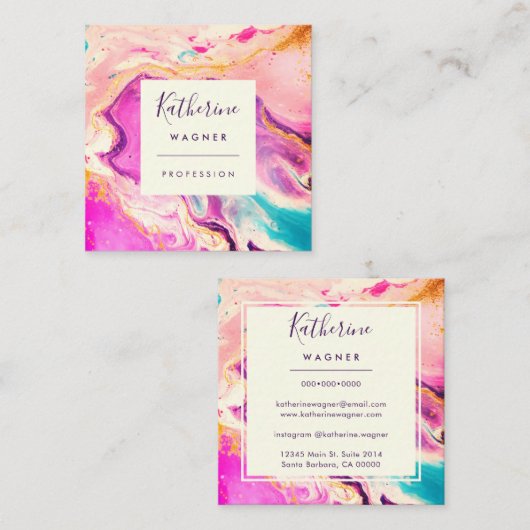 ピモダンッエレガントクスワールプロフェッショナル スクエア名刺 (正面/裏面)