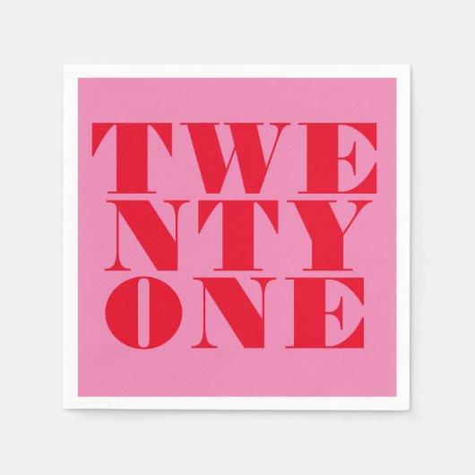 ピモダンッエレガントクレッドはっきりした21歳 スタンダードカクテルナプキン (正面)