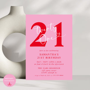 ピモダンッエレガントクレッド21歳の誕生日パーティー 招待状