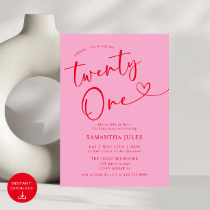 ピモダンッエレガントクレッド21歳の誕生日パーティー 招待状