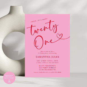 ピモダンッエレガントクレッド21歳の誕生日パーティー 招待状
