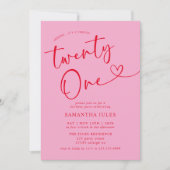 ピモダンッエレガントクレッド21歳の誕生日パーティー 招待状 (正面)